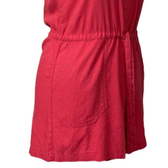 Gap Women's Romper Pink Adjustable Straps Linen Blend Salmon Pink New Size 14 - Picture 9 of 13